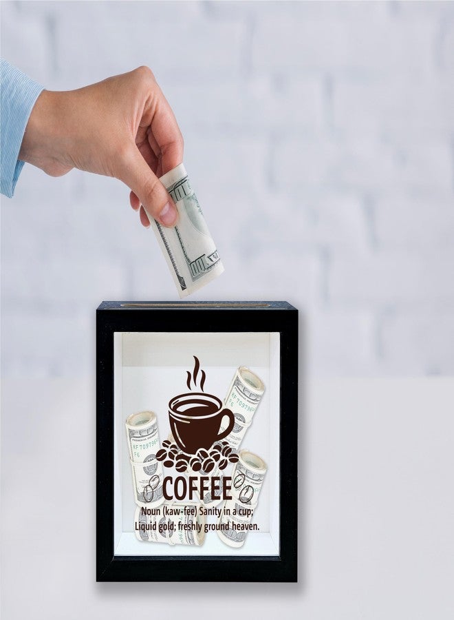Mueddur Coffee Lover Shadow Box Frame, Travel Keepsake Box with Slot, Coffee Definition Themed Travel Memory Box, Adventure Memory Box Gifts for Coffee Lover, Decorative Wooden Box for Coffee Station-17 - Image 4